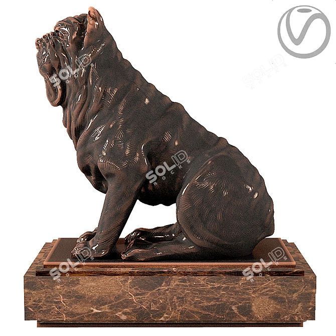 Elegant Neapolitan Mastiff: Grace, Power, Loyalty 3D model image 3