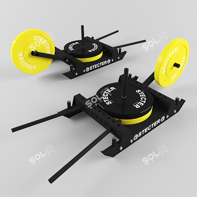 H-Shaped Training Sledge "Wheelbarrow" Kit 3D model image 1