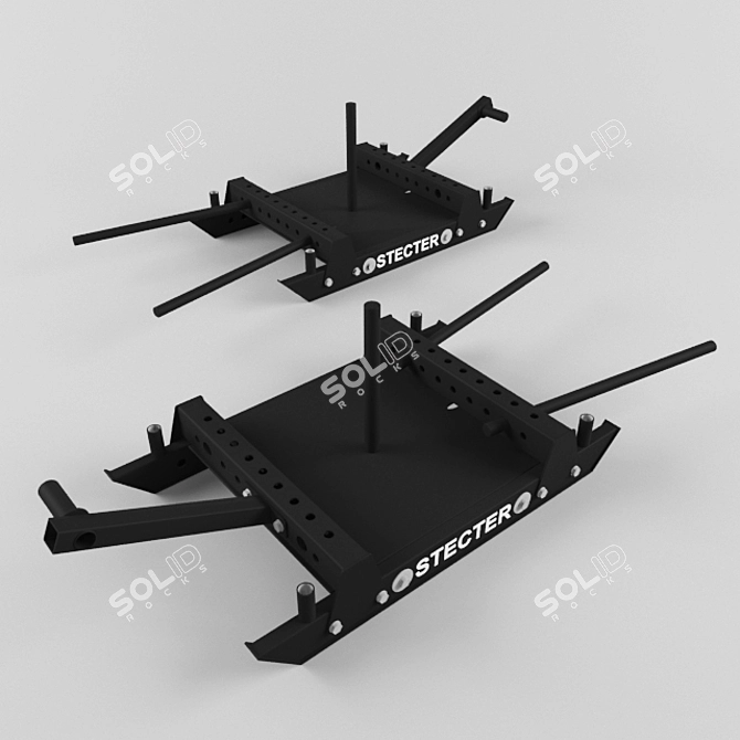 H-Shaped Training Sledge "Wheelbarrow" Kit 3D model image 2