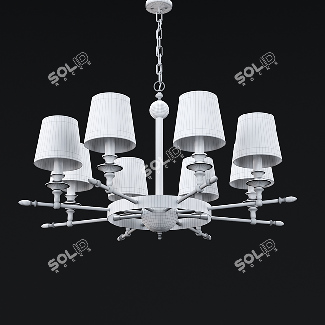 Elegant Chrome Chandelier with Adjustable Length 3D model image 3