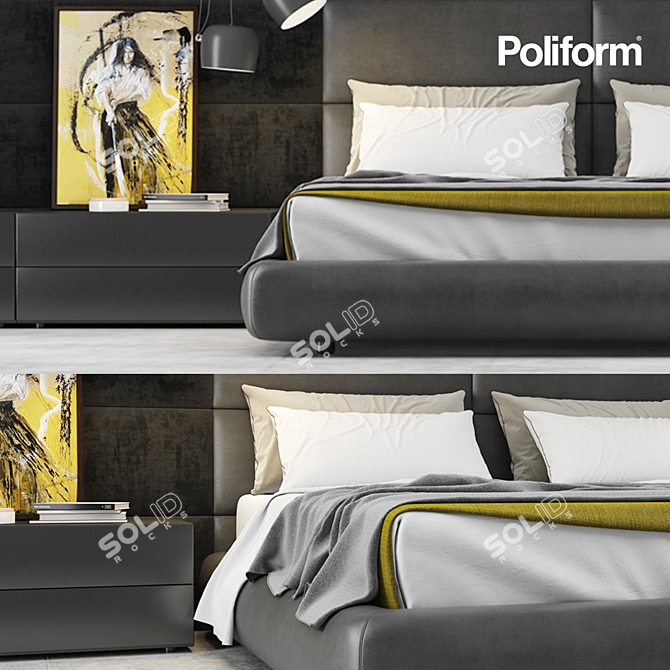 Luxurious Poliform Dream Bed Set 3D model image 2