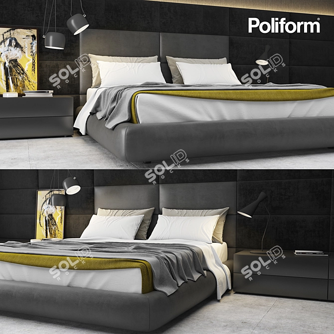 Luxurious Poliform Dream Bed Set 3D model image 3