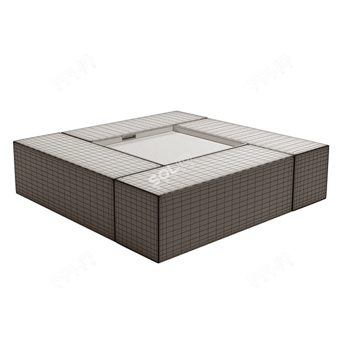 Matisse Ottoman: Elegant 1400x1400mm 3D model image 2