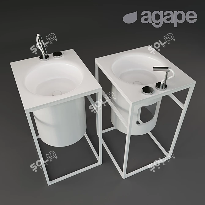 Agape In-Out Washbasin + CEA AST16 + AST20 3D model image 1