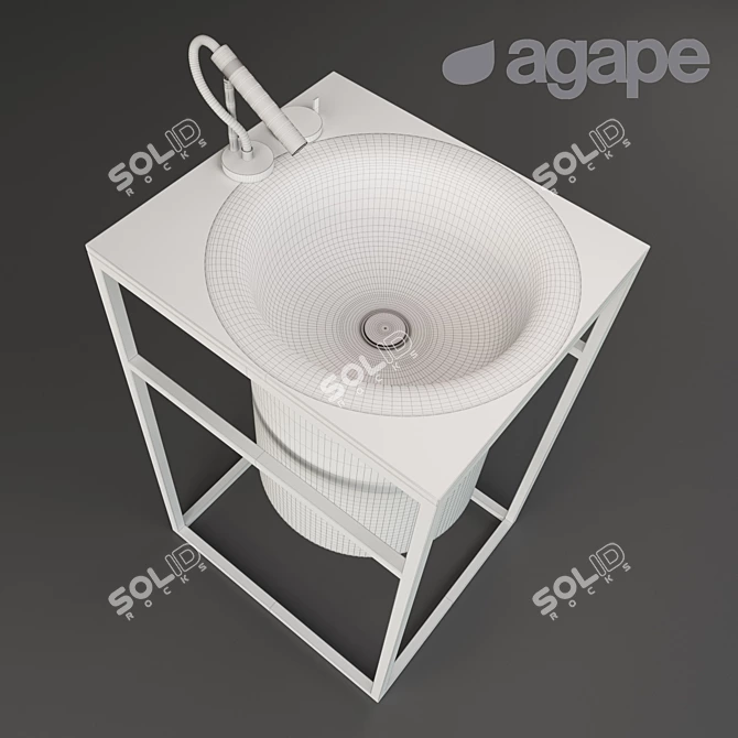 Agape In-Out Washbasin + CEA AST16 + AST20 3D model image 2