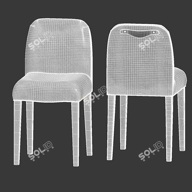 Elegant Isotta Chair: 47x59xh97 cm 3D model image 2