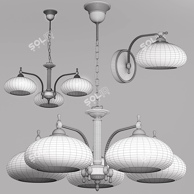 Modern Saturn Pendant Light 3D model image 2