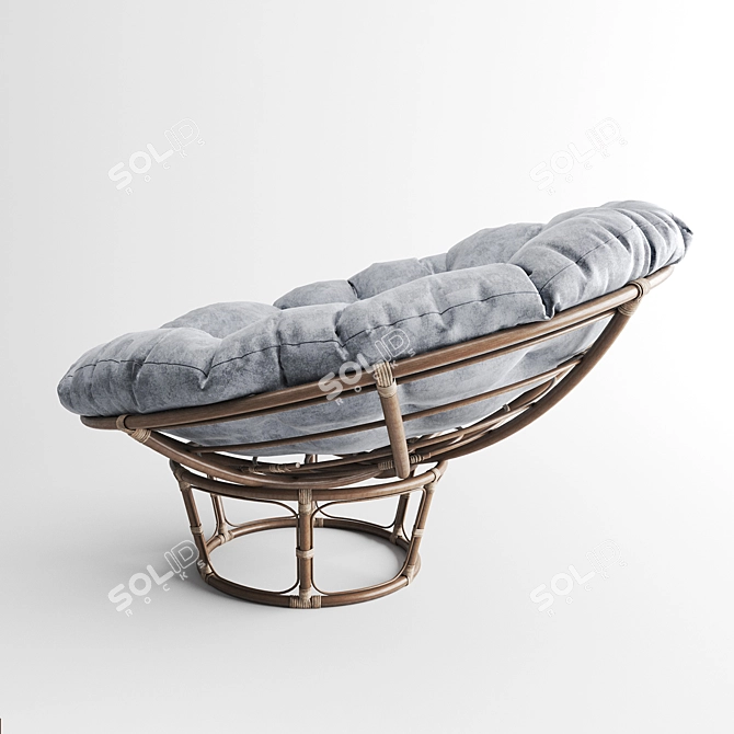 Cozy Taupe Papasan Chair 3D model image 2