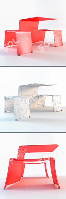 Stylish Picnik Table: Outdoor Artisan Design 3D model image 2