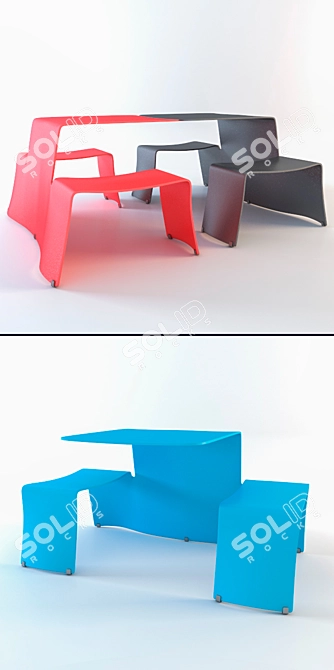 Stylish Picnik Table: Outdoor Artisan Design 3D model image 3