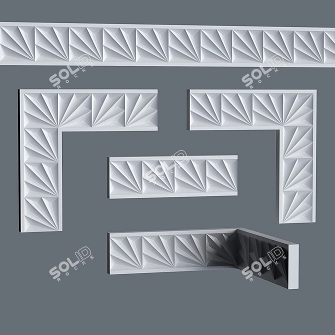 Eastern Geometric Gypsum Ornament 3D model image 1