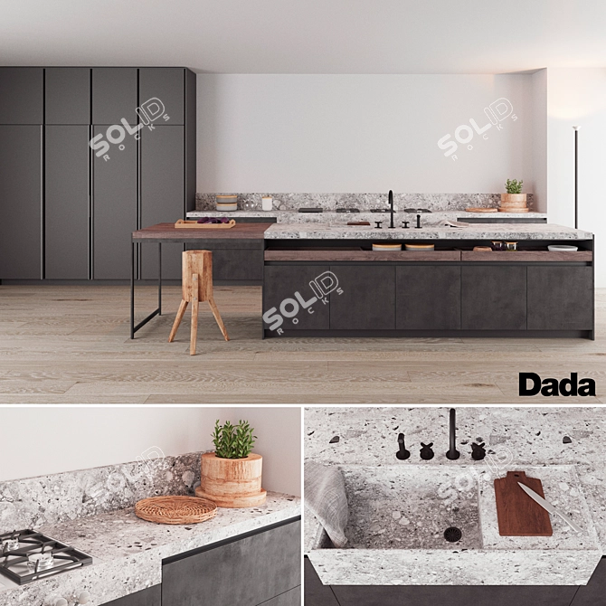 Minimalist Masterpiece: Dada Kitchen 3D model image 1