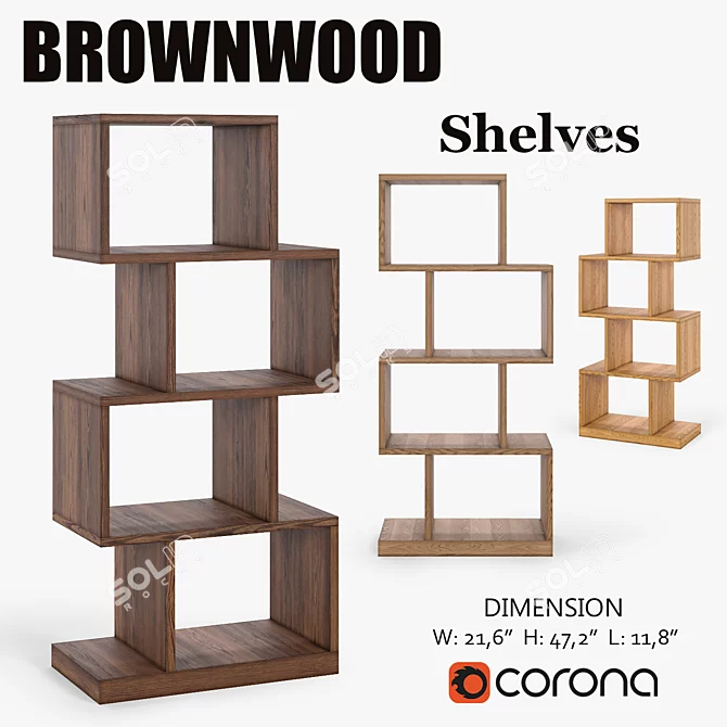 Corona Shelves 01 - Modern 3D Model 3D model image 1