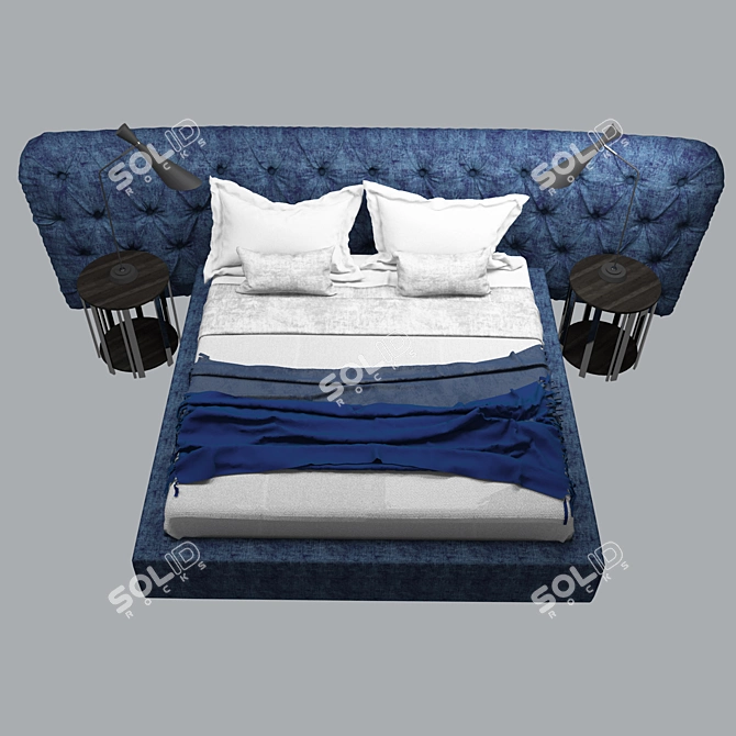 Luxury Casamilano Royale Capitone Bed Set 3D model image 2