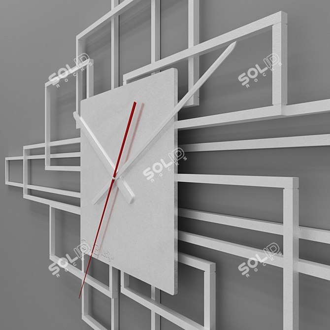 BsB Metal Designer Wall Clock 3D model image 3