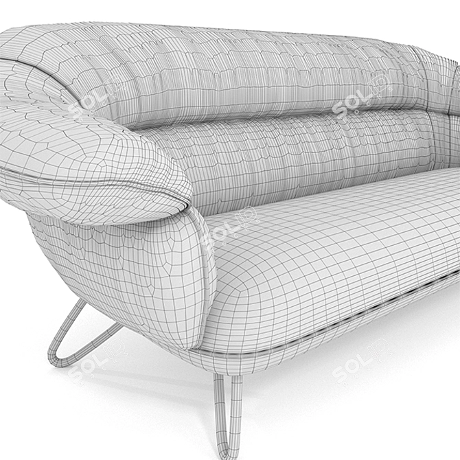 Elegant 3-Seater Sofa Fly 3D model image 3