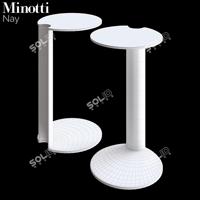 Elegant Chrome Coffee Table 3D model image 2