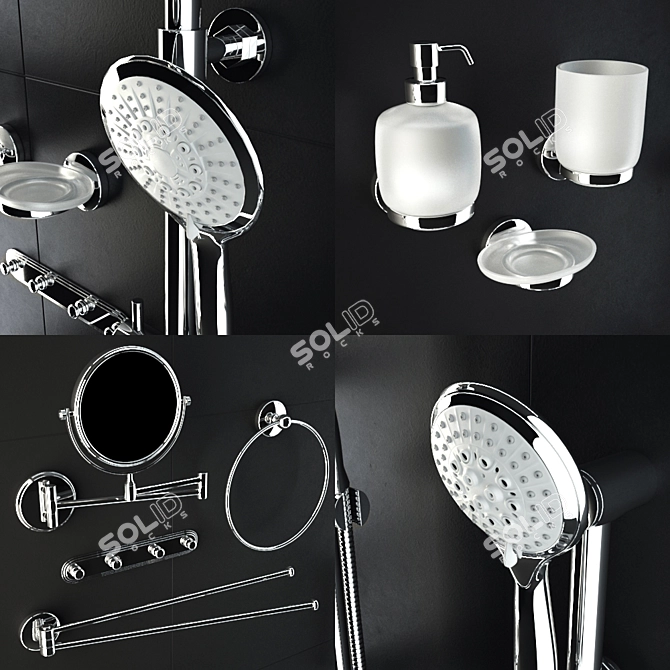 Sleek Ferro Bathroom Fittings 3D model image 3