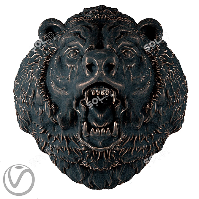 Bear Head Trophy | Unique Wall Decor 3D model image 1