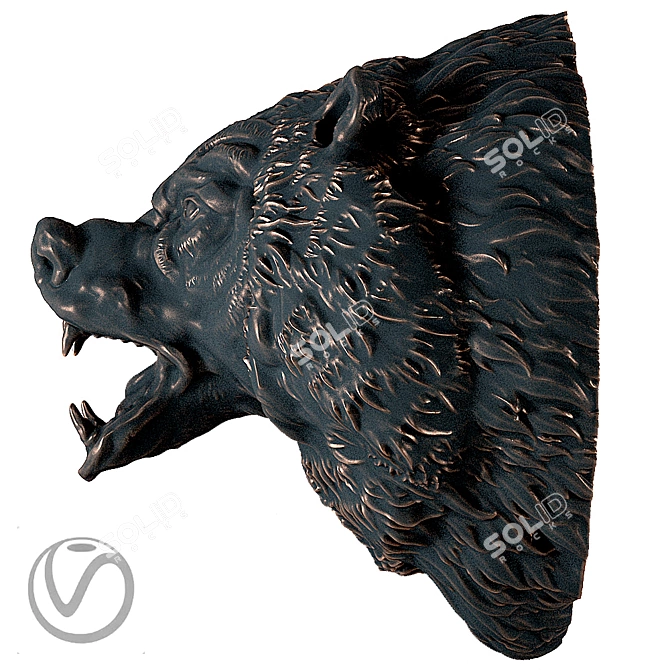 Bear Head Trophy | Unique Wall Decor 3D model image 3