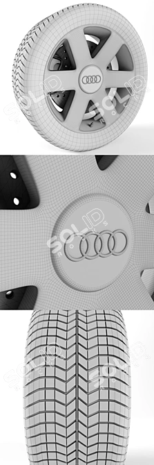 Sleek Audi A2 Wheel - High-Performance Design 3D model image 3