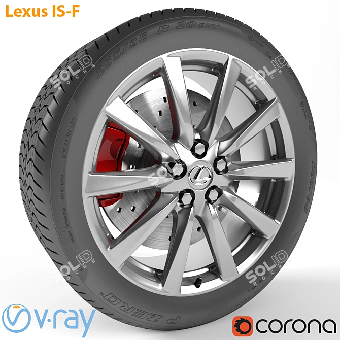 Lexus IS-F Premium Wheel 3D model image 1