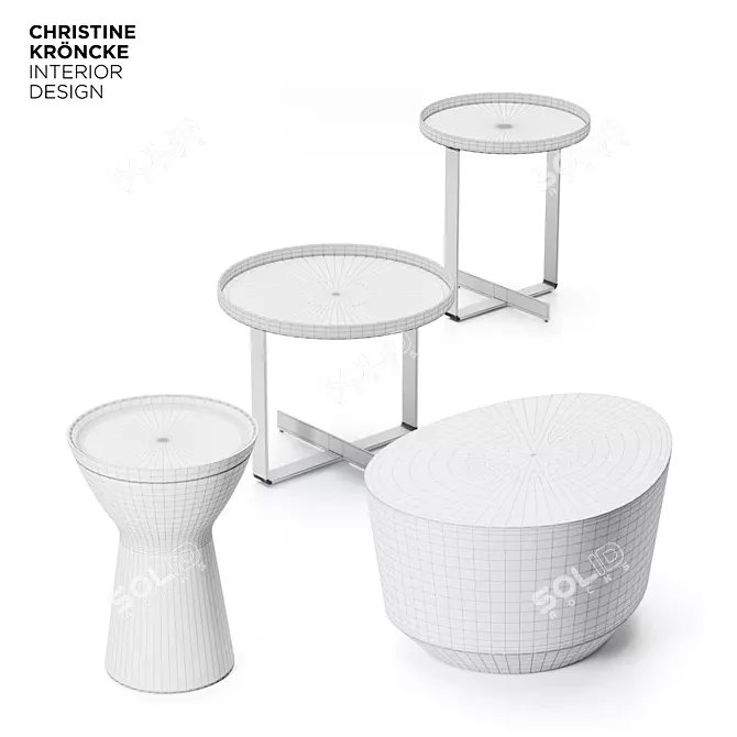 Sleek CK Tables Set 3D model image 2