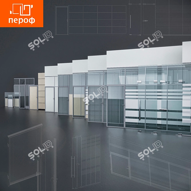 Versatile Office and Trading Partitions by PEROF 3D model image 1