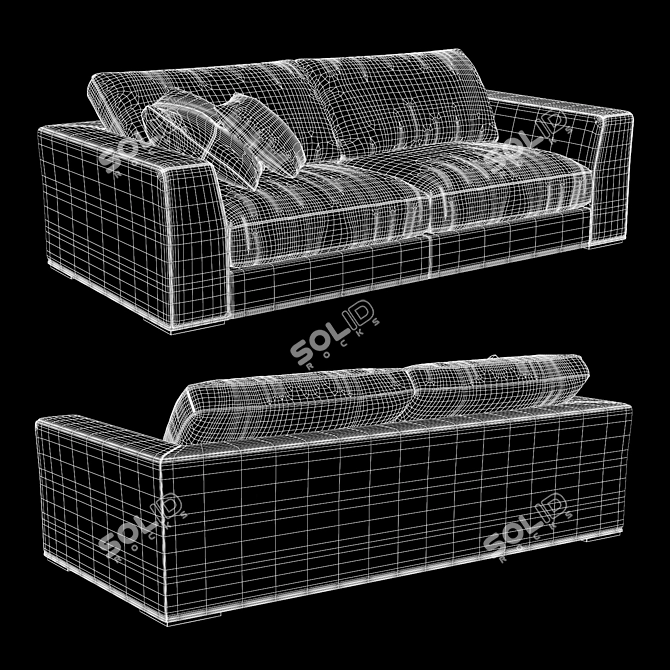 Longhi Alfred Sofa - Modern and Stylish Seating 3D model image 2