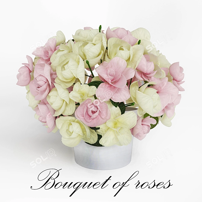 Eternal Love Rose Bouquet 3D model image 1