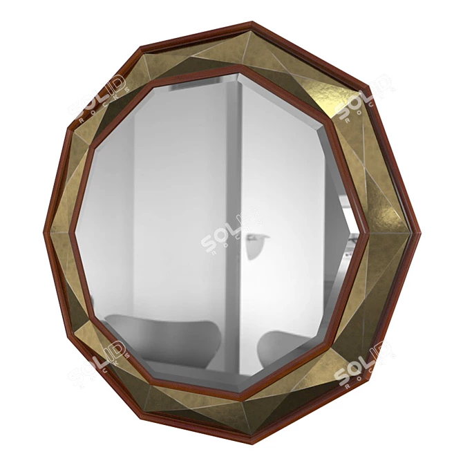 Elegant Savoy Round Mirror 3D model image 2