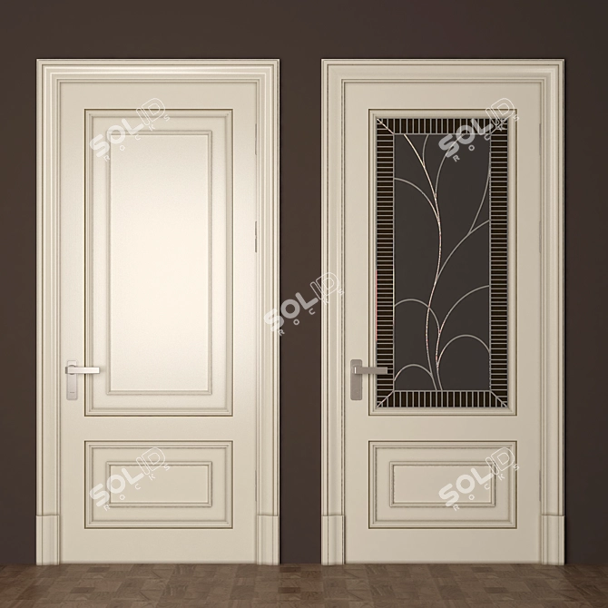 Elegant Entry Doors: Classic Chic 3D model image 1