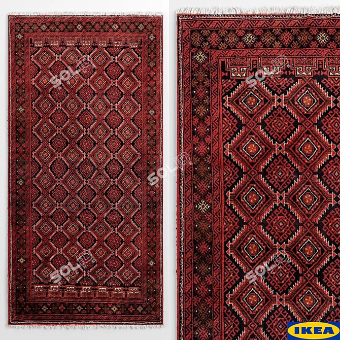 Cozy Comfort: Short Pile Rug 3D model image 1