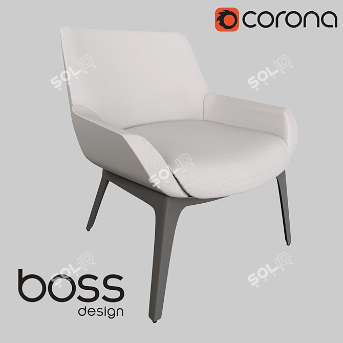 Boss Marnie Low Back Chair 3D model image 1