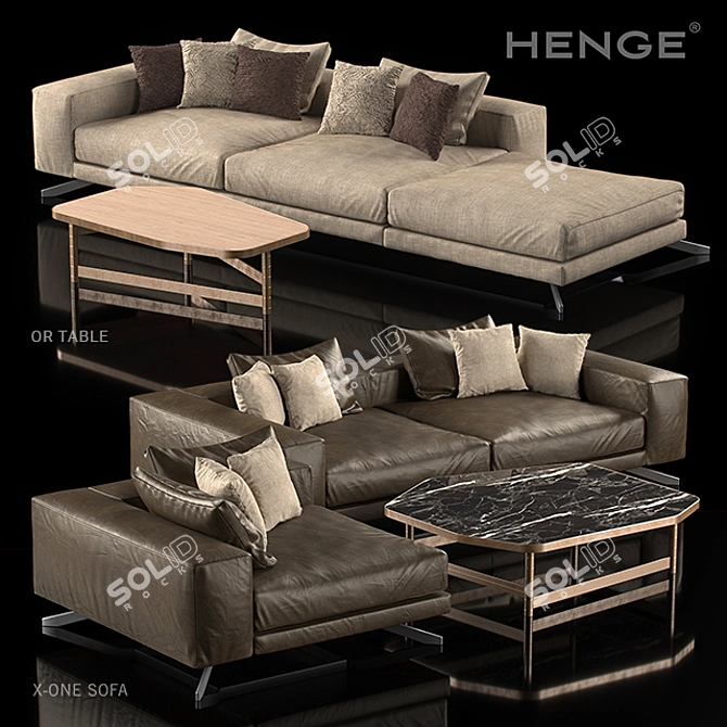 Modern X-One Sofa Or Table Set 3D model image 1