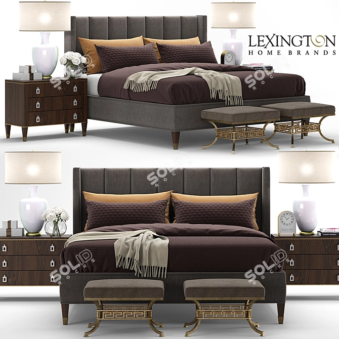 Luxurious Lexington Bed 3D model image 1