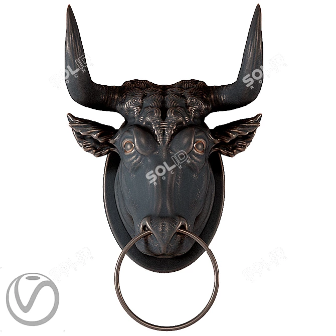 Cow Head Taxidermy Mount 3D model image 1