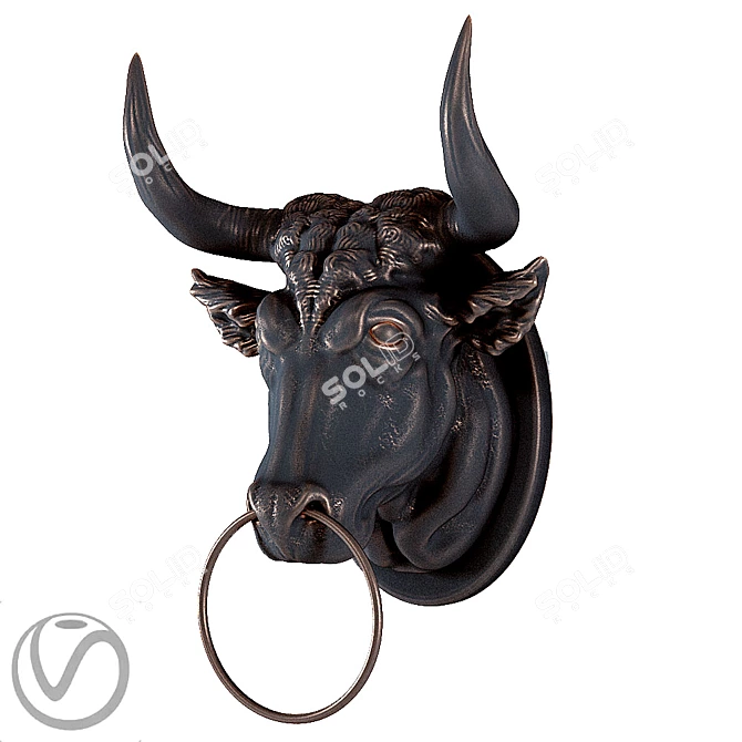 Cow Head Taxidermy Mount 3D model image 2