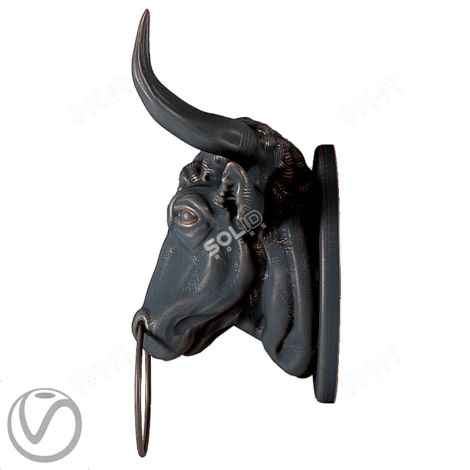 Cow Head Taxidermy Mount 3D model image 3