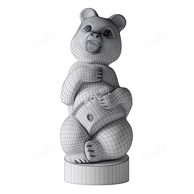 Handcrafted Wood Carving: DS-3 Bear (73cm) 3D model image 3