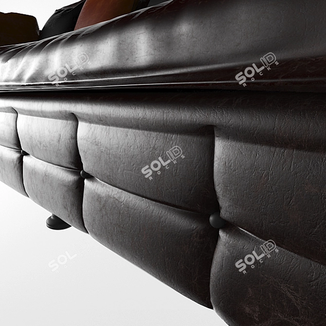 Luxury Leather Seat: Office & Living Room Sofa 3D model image 2
