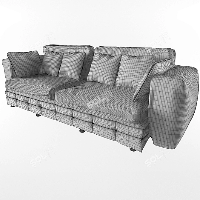 Luxury Leather Seat: Office & Living Room Sofa 3D model image 3