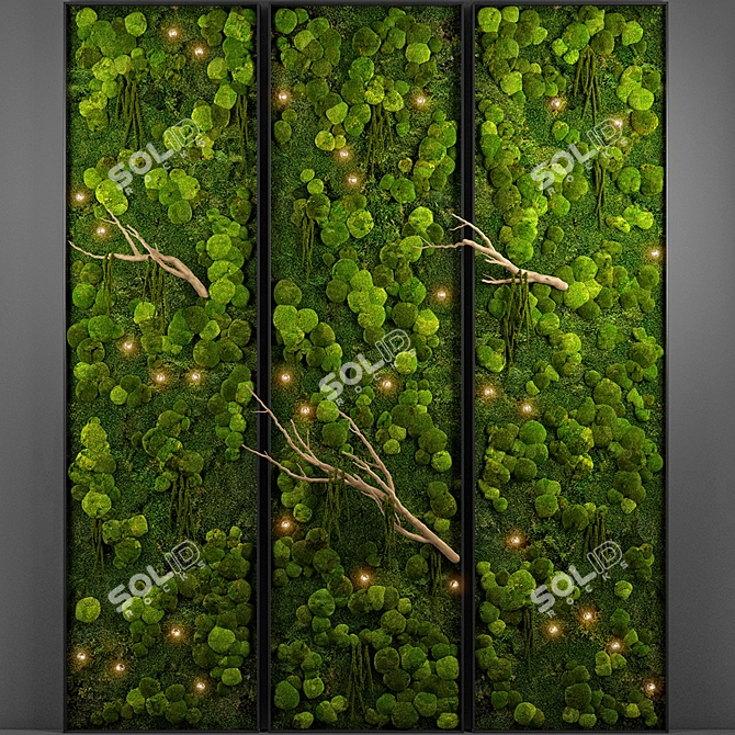 Nature's Oasis: Panel Moss Wall 3D model image 1