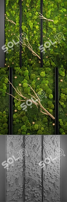 Nature's Oasis: Panel Moss Wall 3D model image 2