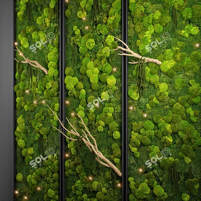 Nature's Oasis: Panel Moss Wall 3D model image 5