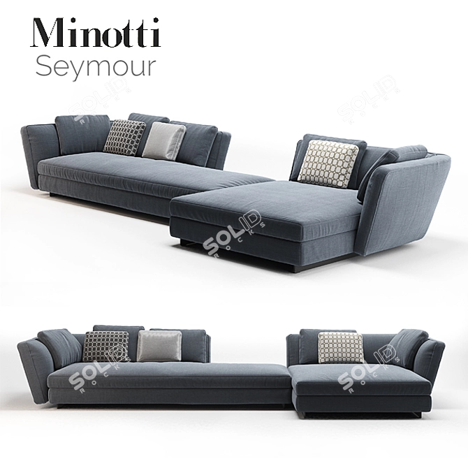 Minotti Seymour Sofa: Luxurious Comfort 3D model image 1