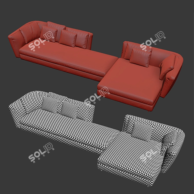 Minotti Seymour Sofa: Luxurious Comfort 3D model image 3