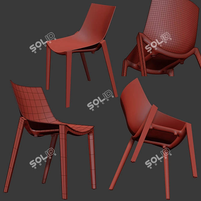 Minimalist Zartan Chair by Starck 3D model image 3