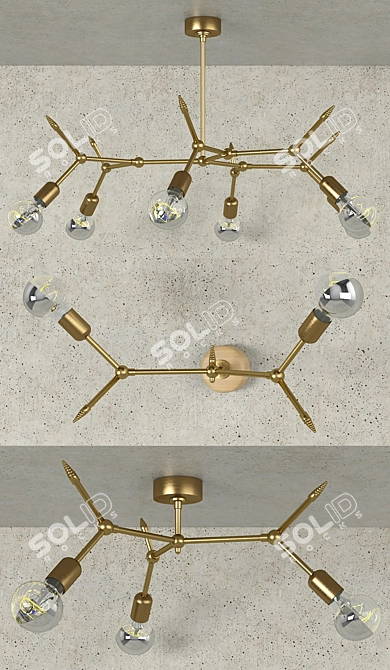 Antonito Manolin Rocco Bronze Lighting Set 3D model image 2
