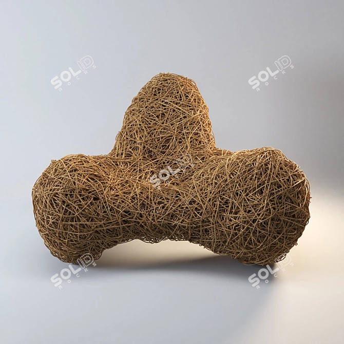 Relaxation Haven: Woven Branch Lounger 3D model image 2